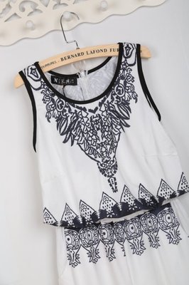 2014歐洲站新款走秀款印花V領無袖連體褲 時尚與品質的完美融合
